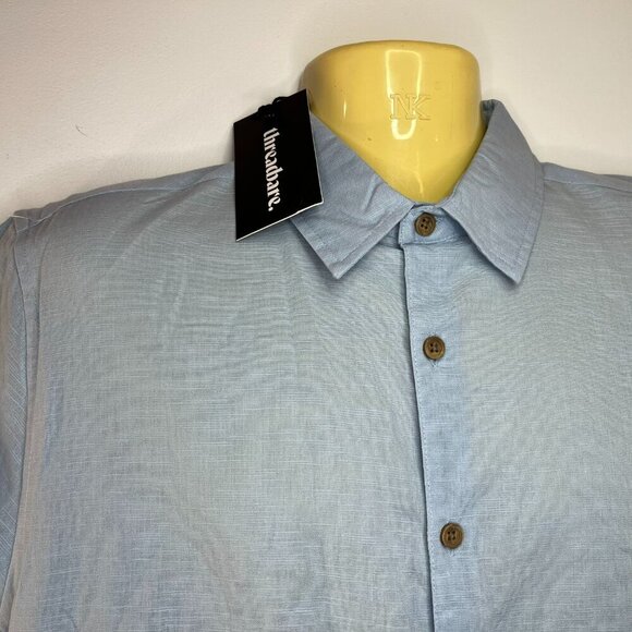 Threadbare Men's Azlan Sky Blue Embroidered Short Sleeve Shirt - Size Medium NWT - Picture 3 of 5